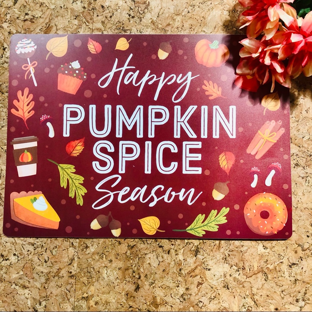 Pumpkin Spice Set of 4 Padded Vinyl Placemats